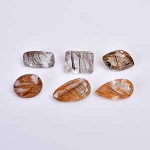 พลอยรูไทล์หลายเหลี่ยมเจียระไนสวยงาม ขัดเงาอย่างดี ขนาด 13x11, 18x10 มม. - Product Image 1