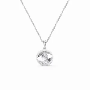 Elegante Collar con Colgante de Diamantes Cultivados en Laboratorio para Compromiso y Boda, 42 Piezas en Oro Blanco de 18K con Piedras de Corte Brillante para Mujer - Product Image 4