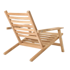 Teak Wood Foldable Lounge Chair Outdoor Garden Furniture Scandinavian Design <b>Single</b> Seat - Product Image 5