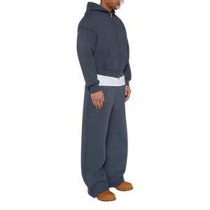 Ensemble survêtement homme oversize et ample, style streetwear et loungewear, 500 GSM, coupe décontractée, sweat à capuche zippé et pantalon de survêtement, style hiver - Product Image 6