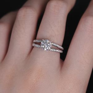 Test de diamant réussi GRA certifié Moissanite 925 bague de fiançailles de mariage en argent sterling pour les femmes Destiny Jewwllery - Product Image 5