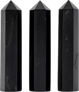 Cristal de pierre noire poli à pointe unique, naturel et unique, pour artisanat, vente en gros - Product Image 3