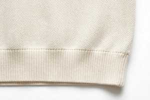 Suéter de Hombre Color Blanco Hueso, Manga Larga, Tejido de Felpa, Algodón con Spandex, Cuello con Botones, Casual, Transpirable, 220g - Product Image 5