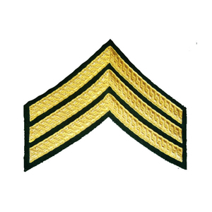 Écusson de grade personnalisé brodé réfléchissant avec lignes dorées, forme triangulaire, en tissu, pour uniforme - Product Image 1