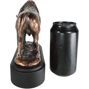 Bronze Bull Figurine <b>Gold</b>-Plated Animal Sculpture Art Collectible Decorative <b>Statue</b> Cast Metal Craft - Product Image 2