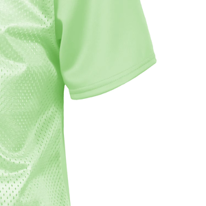 เสื้อเบสบอลคอวีสีเขียว แขนสั้น ผ้าตาข่ายระบายอากาศ สำหรับผู้ใหญ่ ทรงปกติ ติดกระดุม สีพื้น ชุดกีฬา - Product Image 2