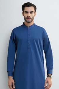 Conjunto de Salwar Kameez Bordado para Hombre Talla Grande, para Bodas y Fiestas, Diseño Étnico Moderno, Material de Seda y Rayón - Product Image 5