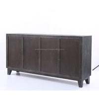 Buffet sculpté en bois fait à la main avec rangement à 4 portes et meubles de salon en bois pour la maison meilleur meuble de buffet abordable 2024