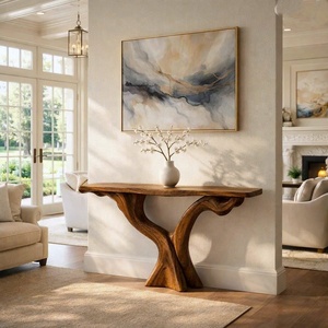 Handmade Natural Solid Wood Modern Farmhouse <b>Console</b> <b>Table</b> Top Made From Vietnam Luxali Brand Living Room Furniture - Product Image 3