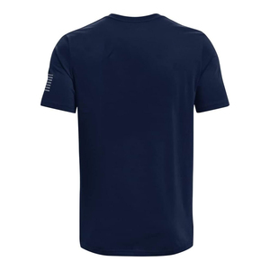 T-shirt à manches courtes pour homme, bleu marine, col rond, coupe classique, tricoté, couleur unie, vêtement décontracté, logo sur le devant, écologique, séchage rapide - Product Image 1