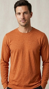 High Quality 100% Cotton Long Sleeve <b>T</b>-<b>Shirt</b> O-Neck Vintage Streetwear Style Men's <b>Pack</b> of <b>5</b> - Product Image 5