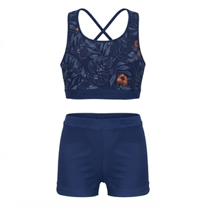 OEM ODM Sports Bra <b>Flare</b> <b>Leggings</b> Sets Women Workout Suits Crop Top Vests Yoga Set 2 Pieces Tank Top Pants Fitness Gym Set - Product Image 2