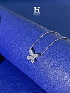 Dainty Butterfly Diamond Pendant Necklace 925 Sterling <b>Silver</b> Minimalist Floral Cluster Necklace for Women Daily Fine Jewelry - Product Image 6