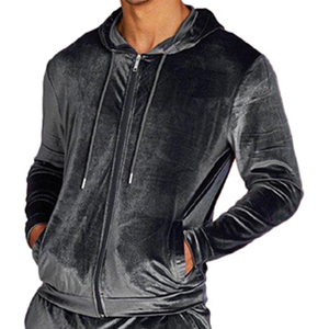 Men's 2 Piece <b>Tracksuits</b> <b>Velour</b> Sweatsuits Athletic Fit Velvet Outfit Jogging Full Zip Jacket Pants Set - Product Image 4
