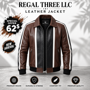 Chaqueta de Motocicleta de Cuero Genuino para Invierno, Impermeable, de Manga Larga, con Cuello Camisero y Cierre de Cremallera - Product Image 1
