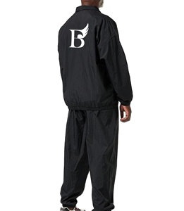 ชุดวอร์มกันลมแนววินเทจ2ชิ้นสำหรับผู้ชายชุดกีฬากันลมมีซิปขนาดใหญ่พิเศษแถบสะท้อนแสง - Product Image 3