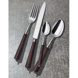 Ensemble de couverts de luxe en acier inoxydable de haute qualité avec manche noué, écologique, de qualité alimentaire, avec logo personnalisé, comprenant cuillère, couteau et fourchette - Product Image 2