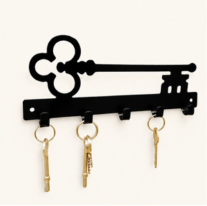 Porta llaves de pared con forma de llave esqueleto vintage, estante decorativo de hierro forjado rústico con 5 ganchos para la entrada del hogar, cocina - Product Image 5