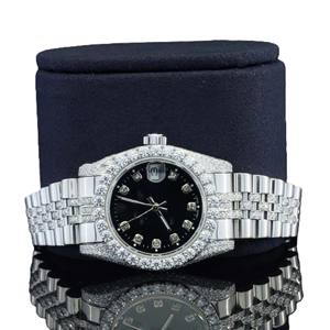 Customizable High Quality Iced Out Hip Hop Moissanite Diamond <b>Man's</b> <b>Watch</b> Designer <b>Black</b> Dial Diamond Wristwatch for <b>Man's</b> - Product Image 2