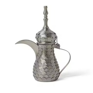 Arabic Dallah Fluted Ribbed Stainless Steel Coffee Pot Shiny Chrome Beverage <b>Kettle</b> Serveware for Luxury Lounge & Event Catering - Product Image 6
