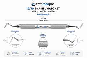 เครื่องมือทันตกรรมแบบรักษาฟันเคลือบฟันชนิดพรีเมียม ทำจากสแตนเลส OEM Zetomed Pro - Product Image 3