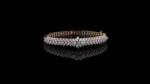 Luxury 18K Gold and Lab Grown Diamond <b>Bangle</b> <b>Bracelet</b> for Women – Elegant Crystal Pavé Cuff Jewelry Wedding Party Gift - Product Image 3