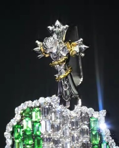 Colgante de Lujo con Figura de Cristo y Mapa de África, Moissanita Corte Baguette, Plata 925, Amuletos Religiosos, Joyería Hip Hop Iced Out - Product Image 3