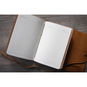 สมุดบันทึกธุรกิจหนังควายทำมือ Al-Amir แบบปรับแต่งได้ วินเทจ พับสามตอน เติมกระดาษได้ พร้อมตัวล็อคแบบหัวเข็มขัด ขนาด 7x5 นิ้ว สำหรับการเดินทาง - Product Image 4