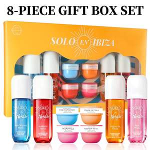 Set de Regalo de 8 Piezas de Crema Corporal Perfumada SOLO EN IBIZA, Fragancia Duradera, 4 Aromas, Perfume para Hombre y Mujer, Vacaciones - Product Image 2