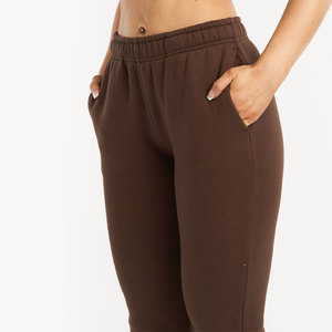 Pantalon large en molleton bleu marine pour femme, taille élastique, coupe ample, longueur intégrale, décontracté, pour l'automne, couleur unie, en maille - Product Image 4