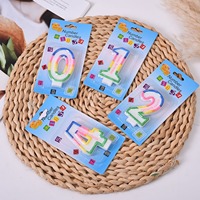 Bougies numérotées créatives TOOWIN de 0 à 9 avec bords colorés et finition pailletée – Bougies de dessin animé sans fumée pour enfants