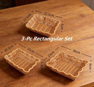 Panier en rotin tressé multi-formes, parfait pour servir le pain et les fruits, et organiser la table à manger, vente en gros en provenance d'Inde - Product Image 4