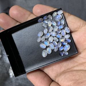 พลอยมูนสโตนทรงรีธรรมชาติ สีรุ้งเหลือบรุ้ง สำหรับทำเครื่องประดับ - Product Image 4