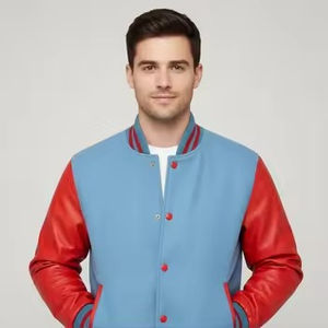 Blouson universitaire réversible en tricot uni pour homme grande taille, coupe droite, respirant et coupe-vent, idéal pour l'automne – Fabrication sur mesure - Product Image 5