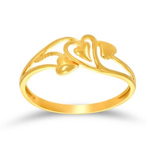 Anillo de Oro con Forma de Corazón, Anillo Romántico con Motivo de Corazón Chapado en Oro de Primera Calidad con Elegante Diseño de Banda Abierta Trenzada, Anillo de Moda para Mujer - Product Image 1