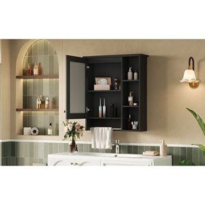 Specchio da Bagno a Parete 3-in-1 da 24 Pollici con Armadietto e Ripiano Regolabile ad Alta Definizione #   Specchi da Bagno # - Product Image 3