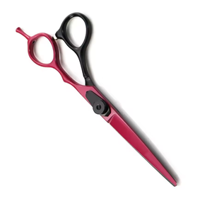 Tijeras de Peluquería de Color Rojo y Negro, Tijeras de Acero Inoxidable para Cortar el Cabello con Reposa Dedos y Tornillo ANAAIF - Product Image 4