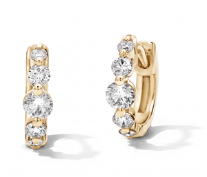 Pendientes de Aro, Pendientes de Diamantes, Pendientes de Oro y Plata, Pendientes de Diamantes Cultivados en Laboratorio, Joyería Fina para Mujer - Product Image 1