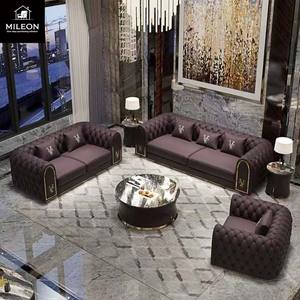 Canapé sectionnel en cuir capitonné au design moderne, canapé <span class=keywords><strong>beige</strong></span> luxueux, canapé personnalisable pour hôtels, appartements, villas et chambres - Product Image 1