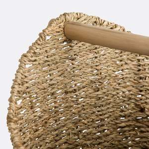 Panier à rouleaux de papier toilette en jonc de mer pour salle de bain, organisateur tressé écologique, bac de rangement naturel avec tige en bois, vente en gros, en vrac, B2B, OEM - Product Image 2