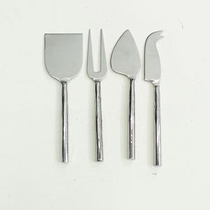 Juego de queso de lujo de acero inoxidable con mango de diseño ondulado hecho a mano Juego de queso de alta calidad - Product Image 4