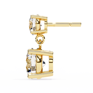 Pendientes Clásicos de Oro Sólido de 10k, 14k, 18k con Diamantes Cultivados en Laboratorio de Corte Redondo E VS de 1ct Cada Uno, Certificados por IGI, Ideales para Regalo, Fiestas y Aniversarios - Product Image 2