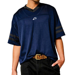 Camiseta deportiva de malla azul marino personalizada al por mayor, estilo oversize, para fútbol americano, unisex, servicio OEM, EE. UU. - Product Image 1