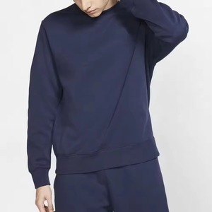 Sweat-shirt à col rond uni bleu marine pour homme, pull décontracté à manches longues, vêtements d'automne et d'hiver - Product Image 1