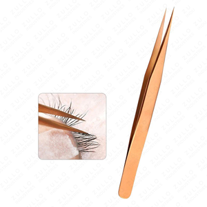 Custom Gold Color Stainless Steel Eyelash Extension Tweezers Pointed Tip Lash Applicator <b>Tool</b> for Precision Beauty Work - Product Image 4