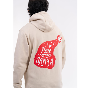 Sudadera con capucha navideña azul, transpirable, de peso medio, con estampado en la espalda, con tejido polar de alta calidad para hombre, con cierre de cremallera. - Product Image 2