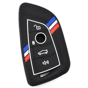 Coque de clé de voiture en silicone noir à 4 boutons, étui de protection pour télécommande, accessoires de remplacement pour serrurier automobile, coque de clé de voiture à distance - Product Image 5