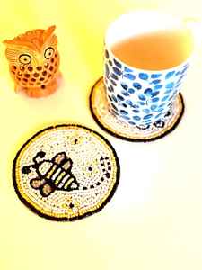 Sous-verres perlés faits main portables MS HANDICRAFT - Cadeaux religieux classiques avec support en polyester (4x4 pouces) - Product Image 5