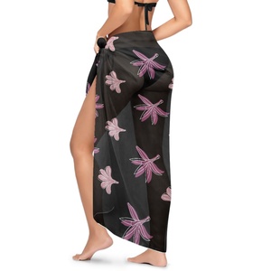 Paréo de plage imprimé sur mesure Pua Naupaka pour femme, idéal pour les vacances, maillot de bain et couvre-maillot de bain - Product Image 2