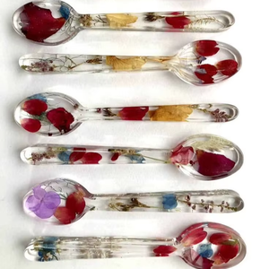Resin Spoons Handmade Eco-Friendly Salad Servers Set From India Bulk Wholesale Multicolor Utensils - Product Image 1